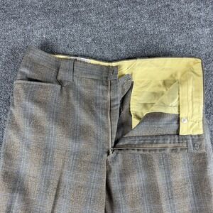 Vintage‎ H Bar C Ranchwear Pants Mens 36x28 Beige Plaid Formal Dress Talon 50s